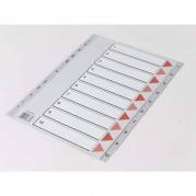Register, Q-Line, A4,210x297mm, 1-10 gr&aring; kasse a 20 s&aelig;t