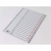 Register, Q-Line, A4,210x297mm, A-&Aring;, gr&aring; Pakke med 10 s&aelig;t