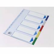 Faneblad, Q-Line, A4,210x297mm, 5-delt assorteret &aelig;ske a 25 s&aelig;t