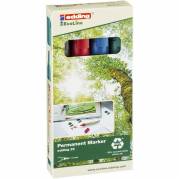 Marker, Edding Ecoline, 22, 1-5MM Skr&aring; spids, assorteret, permanent S&aelig;t med 4 stk