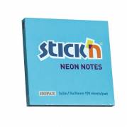 Notes, BNT Stick&acute;n, Neon, bl&aring;, 76x76mm