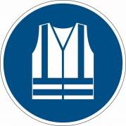 Advarselsklisterm&aelig;rke, Durable Anvend sikkerhedsvest 430x430mm bl&aring;/hvid