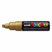 Paintmarker, Uni Posca, PC-8K, 8MM Rund spids, guld, permanent