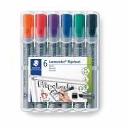 Marker, Staedtler Lumocolor, 356 WP6 2MM, assorteret, permanent, s&aelig;t af 6 stk