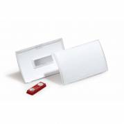 Kongresm&aelig;rker, Durable Click Fold 54x90, med magnet, transparent pakke a 10 stk