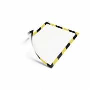 Magnetlomme, Durable Duraframe A4 selvkl&aelig;bende, gul/sort pakke a 5 stk