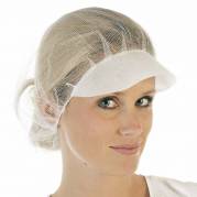 Engangs h&aring;rnet, Peaked Bouffant caps Non-woven, hvid, pakke a 1000 stk