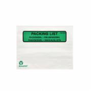 F&oslash;lgeseddellommer, C6, 175 x 135 mm hvid, green-black print Packing list glassine + kraftpapir, karton a 1000 stk