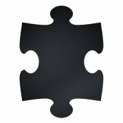 Kridttavle, Securit, sort, Puzzle pakke a 6 stk