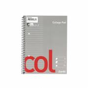 Kollegieblok, Bantex, linjeret, A5, hvid 148x210mm