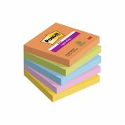 Notes, Post-it, Super sticky, assorteret 76x76mm, pakke a 5 stk