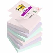 Notes, Post-it, Super sticky, assorteret 76x76mm, pakke a 6 stk