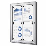 Opslagsskab, Twinco Twin 530x700mm, Med whiteboard, aluminium/gr&aring;