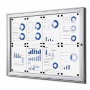 Opslagsskab, Twinco Twin 960x700mm, Med whiteboard, aluminium/gr&aring;