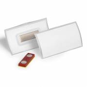 Kongresm&aelig;rker, Durable Click Fold, 40x75 med magnet, transparent pakke a 10 stk