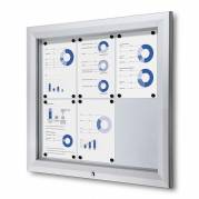 Opslagsskab, Twinco Twin 760x800mm, Med whiteboard, aluminium/gr&aring;