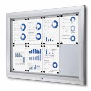Opslagsskab, Twinco Twin 760x1000mm, Med whiteboard aluminium/gr&aring;