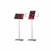 Brochure holder, Twinco, Infostand A4 med snapramme gulvmodel aluminium/gr&aring;