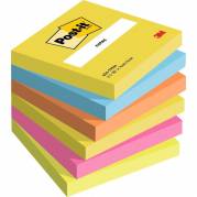 Post-it, Post-it, Notes, assorteret, 76 x76mm, pakke a 6 stk 100 \% PEFC Certified