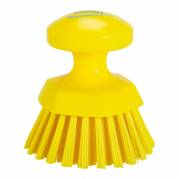 Skureb&oslash;rste, Vikan Round hand scrub hard &Oslash;110, gulx110mm &Oslash; 110mm