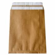 Forsendelsespose i Papir, Master'in Performance, 250 + 50 x 350 mm sidefalset, 100 \% genbrug 2 selvkl&aelig;bende lukninger, afri, Brun Uden tryk, karton a 250 stk palle a 7500 stk, FSC Mix Credit