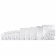 Boblepose, 16/F, 240 x 350 mm indre dim: 340 x 220 mm, Kort side &aring;ben peel&seel, Skr&aelig;l og forsegl, hvid v&aelig;gt: 0.046 kg, pakke a 100 stk palle 18 pakker, FSC Mix Credit