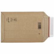 B&oslash;lgepap kuvert, Master'in Access, 175 x 250 mm, Kort side &aring;ben, A5 med selvkl&aelig;bende flap med afrivningsstrimmel, 1-lags Testliner E-flute, Brun Lille master-logo, v&aelig;gt: 0.034 kg karton a 100 stk, palle a 6000 stk FSC Mix 70\%