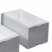 EPS skum, 600 x 400 x 320 mm PS, hvid, bundt a 4 stk palle a 6 bundter F&oslash;devaregodkendt