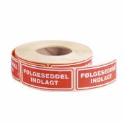 Etiketter, Etiket Adhesive, Firkantet Udvendig vikling, 64.00, kraft/PE Permanent (DP 37), r&oslash;d rulle a 500 etiketter
