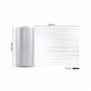 Maskinstr&aelig;kfilm, AXIO, Superkraft, cast 430% str&aelig;k, 17 &micro;m, 500 mm x 2115.00 m kernediameter: 76 mm, Kernel&aelig;ngde:515 mm LLD-PE, Indvendig ekstra kl&aelig;b transparent, rullev&aelig;gt: 17.50 kg l&oslash;st p&aring; palle, palle a 30 ruller