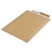 B&oslash;lgepap kuvert, Suprawell, 290 x 410 mm Pose, trapezformet flap selvkl&aelig;bende lukning, afrivnin, 1-lags Testliner E-flute, brun, trykt i 1 farve v&aelig;gt: 0.082 kg, karton a 100 stk palle a 1800 stk, FSC Mix 70\%
