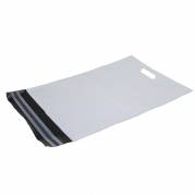 Coex Forsendelsespose, BNT, 50 &micro;m 400 x 600 mm, genanvendt LDPE, sort/hvid permanent tape lukning, med h&aring;ndtag pakke a 100 stk