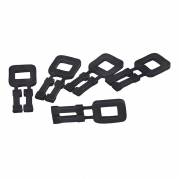 Strap forsegling, Plastsp&aelig;nde,  101 benl&aelig;ngde 12.00 mm, bredde 12.00 mm tykkelse: 4.000 mm, plastik PE p&aring; den udvendige side, sort karton a 1000 stk, palle 160 kasser