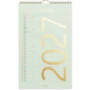V&aelig;gkalender, Mayland Familie, Family 220x430mm &aring;r: 2027, sort,, FSC Mix Credit