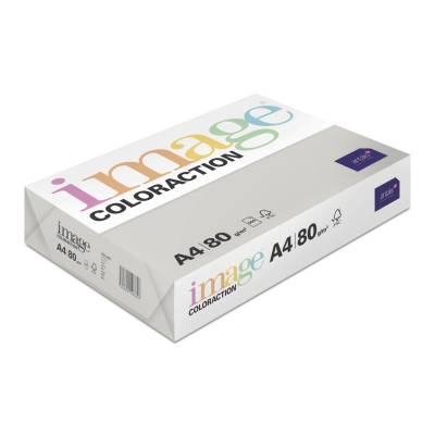 Image, Coloraction, Iceland/mid grey Kopipapir, tr&aelig;fri ECF, 80g/m2, 210mm x 297mm, A4, Smal bane, pakke a 500 ark FSC Mix Credit EU-milj&oslash;m&aelig;rke