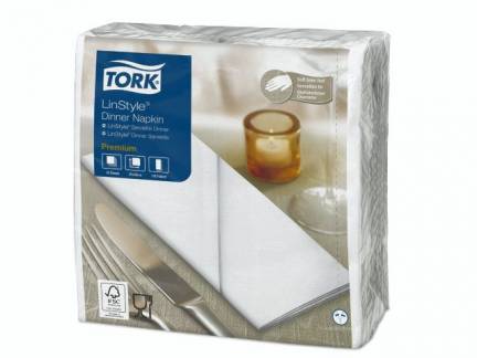 Serviet Tork Linstyle hvid 39x39cm 1/8 fold 50stk/pak