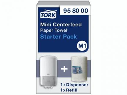 Aftørringspapir Tork Startpack M1 Mini disp. incl. 1rl 100131