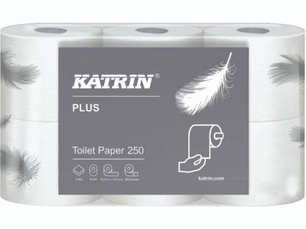 Toiletpapir Katrin Plus 250 hvid 36m 18115 2-lag 42rul/kar