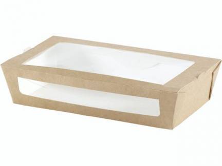 Salatbox PLA m/vindue 200x120x45mm 250stk/pak