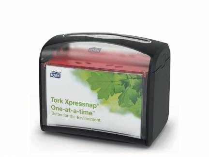 Dispenser bordservietter Tork sort/klar N4 t/IF servietter