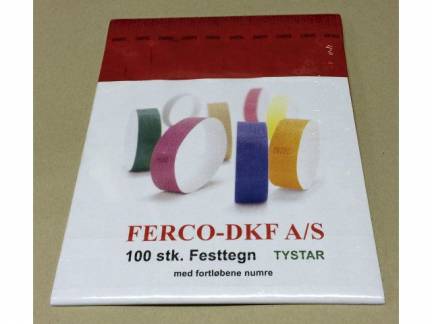 Festtegn TYSTAR 250x20mm rød