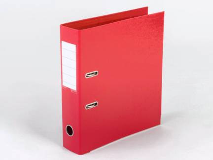 Brevordner, Q-Line rød, Metalskinne, 75mm, 210x297mm Number of rings: 2 æske a 10 stk