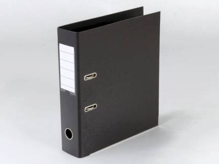 Brevordner, Q-Line sort, Metalskinne, 75mm, 210x297mm Number of rings: 2 æske a 10 stk