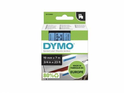 Labeltape DYMO D1 45806 S0720860 19mmx7m sort på blå