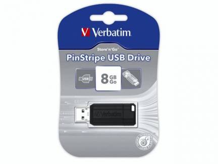 Verbatim 'N' Go PinStripe USB-stick 8GB sort 