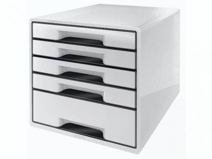 Skuffekabinet Leitz Desk Cube WOW 5-skuffer hvid/sort