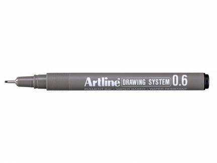 Drawingpen Artline EK236 sort 0,6mm