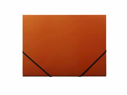 Elastikmappe, Q-Line DKF orange, M/3 KLAPPER, 210x297mm Karton/elastik pakke a 10 stk