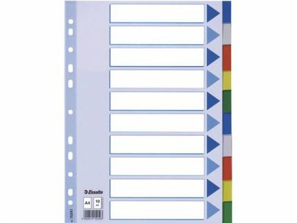 Faneblade Esselte plast A4 10-delt 15261