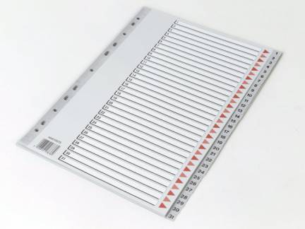 Register, Q-Line, A4,210x297mm, gr&aring; Pakke med 10 s&aelig;t